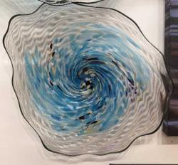 Medium Turquoise and Black Dichromatic Spinner by Aaron Tate