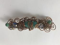 Turquoise & Copper Barrette by Vicki Davis