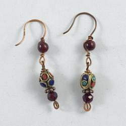 Red and blue earrings by Vicki Davis