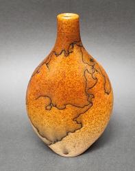 Burnt-Orange Horsehair Flask by Silas Bradley