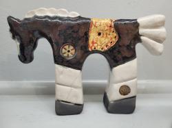 Medium Raku Lace Horse by Cathy Crain
