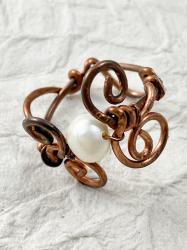 COPPER & PEARL RING by Vicki Davis
