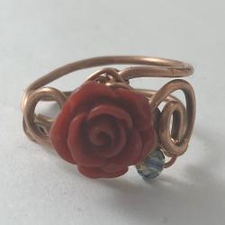 Dark Red Rose ring by Vicki Davis