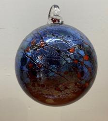 Blue with Red Spots Orb by Ron and Chris Marrs