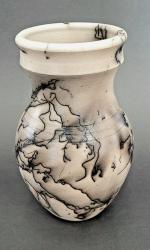 Angle Lipped Horsehair Vase by Silas Bradley