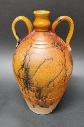 Burnt-Orange Double Handled Horsehair Bottle by Silas Bradley