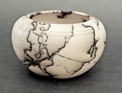 Small Round Horsehair Pot by Silas Bradley