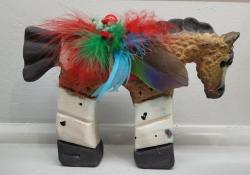 Medium Raku Fetish Horse by Cathy Crain