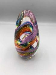 MiniSwirled Blown Glass Egg by Aaron Tate