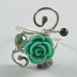 Turquoise rose ring by Vicki Davis