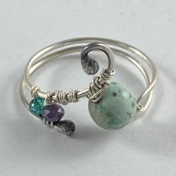 Turquoise sterling silver ring by Vicki Davis