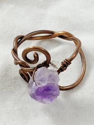 Raw Amethyst ring by Vicki Davis