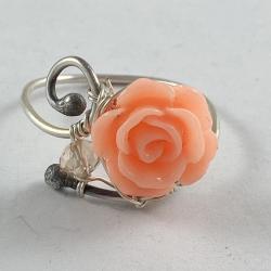 Peach rose ring by Vicki Davis