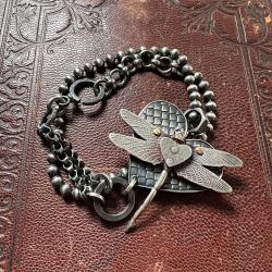 Royal Dragonfly Heart Wrap Bracelet by Carlos Montanaro