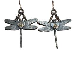 Royal Heart Dragonfly W/Labradorite by Carlos Montanaro