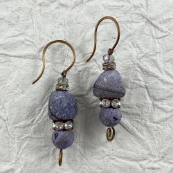 Amethyst & crystal drops by Vicki Davis