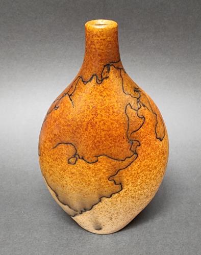 Burnt-Orange Horsehair Flask by Silas%20Bradley