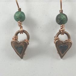 Copper Heart earrings by Vicki Davis