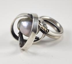 Baroque Pearl Sterling Silver Ring Size 5.5 by Fred%20Tate