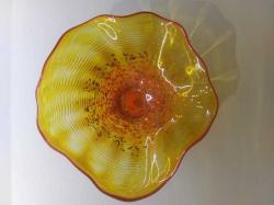 Yellow and Orange Speckles with Red Rim Spinner by Ron and Chris Marrs