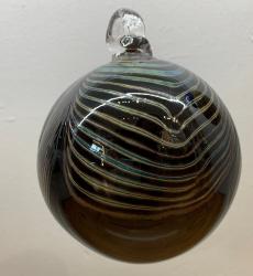Large Black and Green Swirl Orb by Ron and Chris Marrs