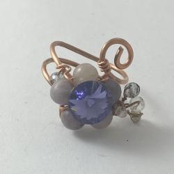 Crystal & Stone flower ring by Vicki Davis