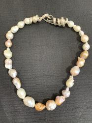 Baroque Pearl and Sterling Necklace by Fred Tate