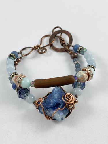 Blue double strand bracelet by Vicki Davis