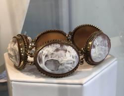 Gold-filled architectural shell cameo bracelet  2086AAJJ by Mary Saltarelli